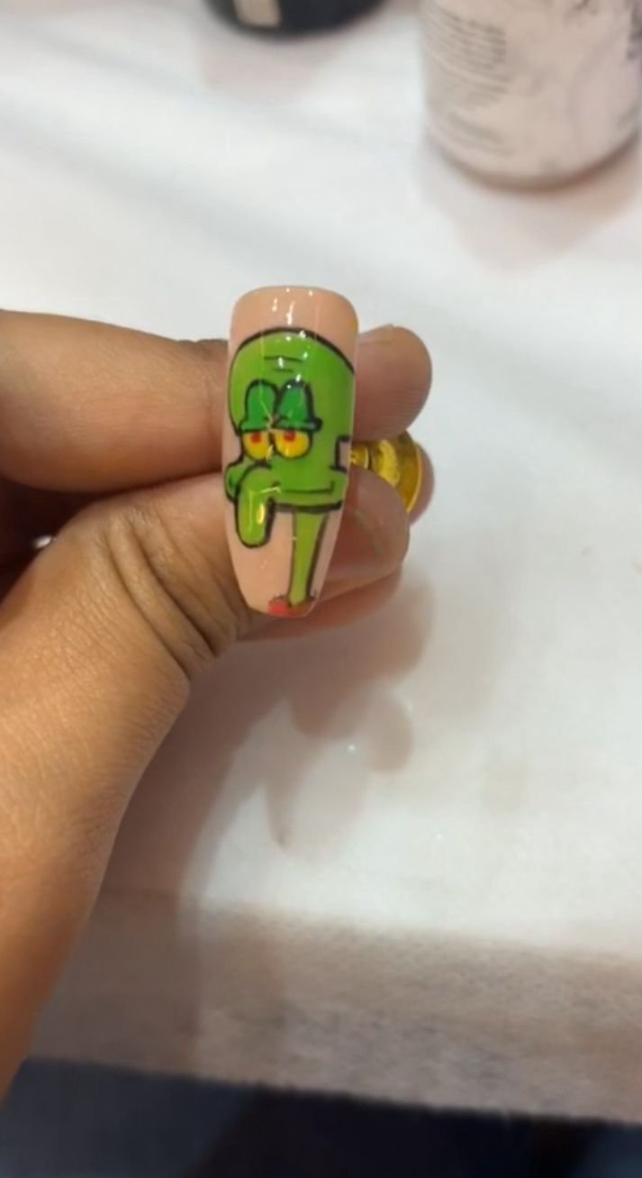 Squidward Nail Art